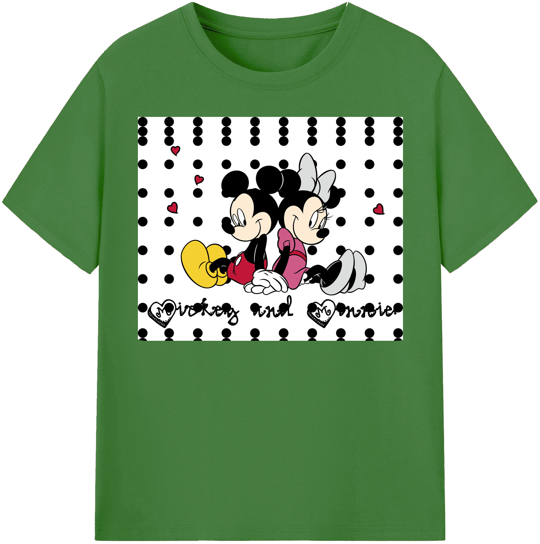 （画像用） ミッキーマウス Mickey Mouse レディースカジュアルプリントTシャツ（綿100％）